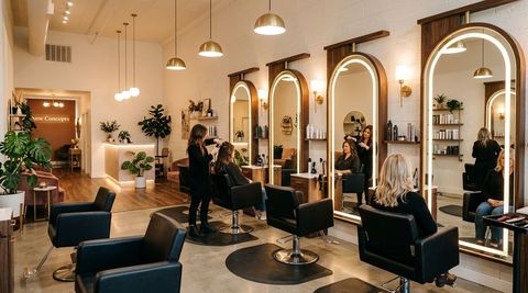 Illustration of New Concepts, beauty salon in Florence, OR